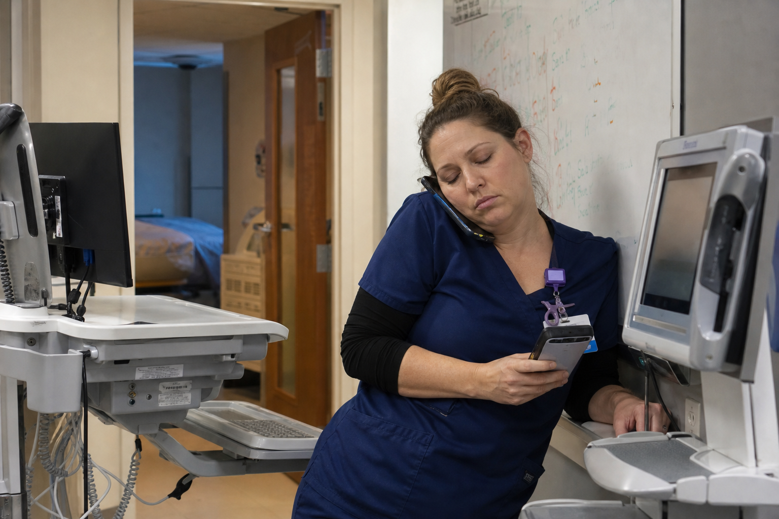 A nurse juggling five systems